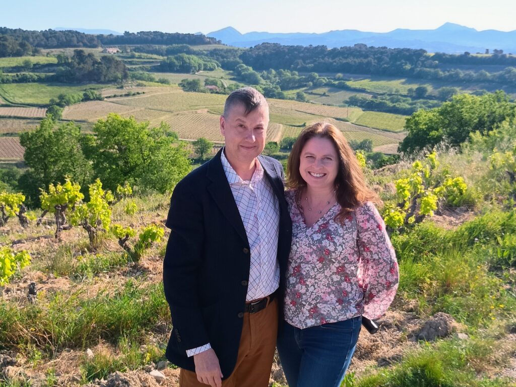 Tom and Tiffany in the vineyards- France