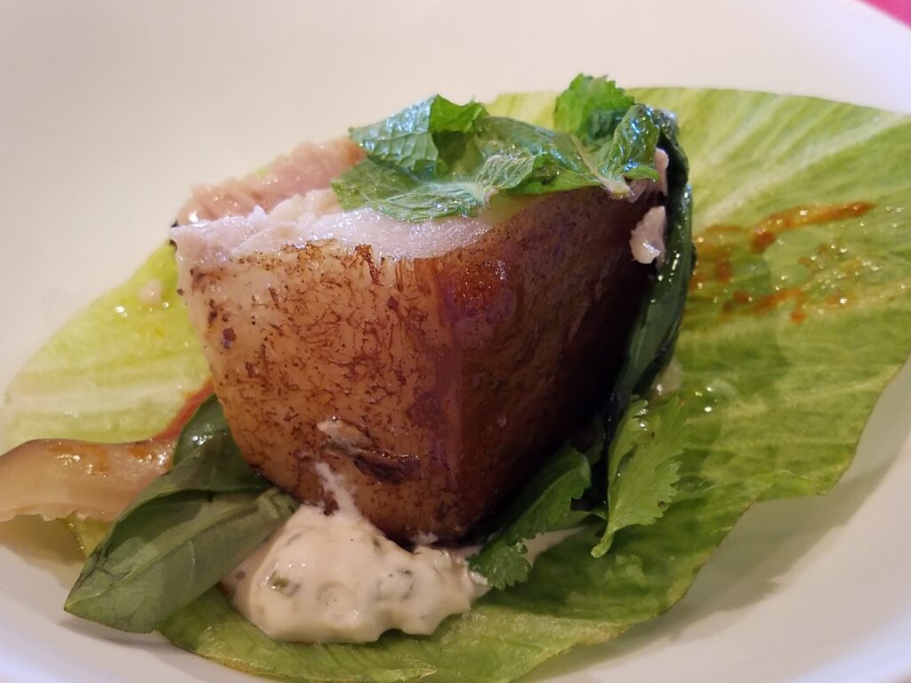 Lettuce wrap with pork belly from StreetXO